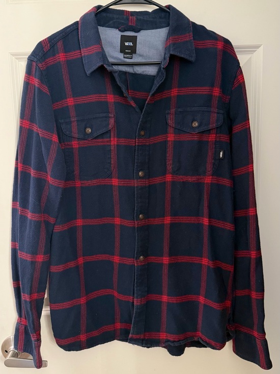 Vans Other - Van’s Men’s 100% Cotton Flannel, Navy/Red, M